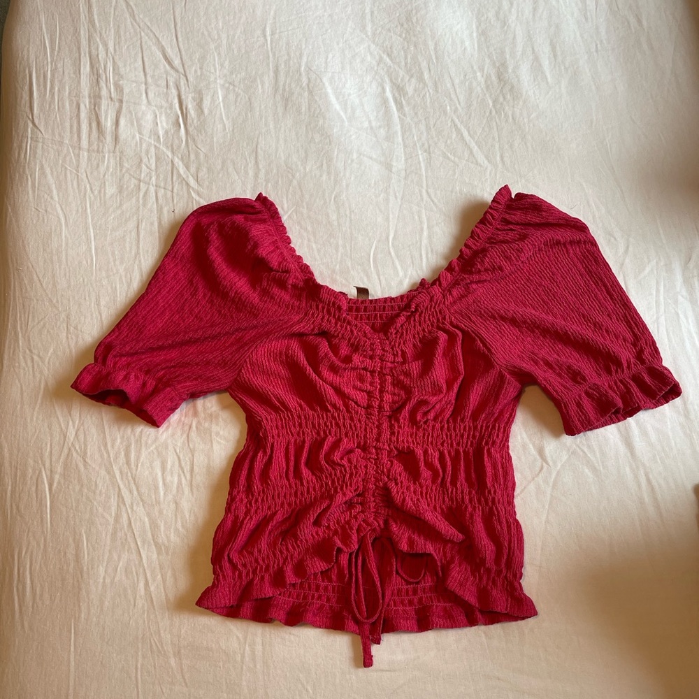 Hot pink Anthropologie Pilco Blouse